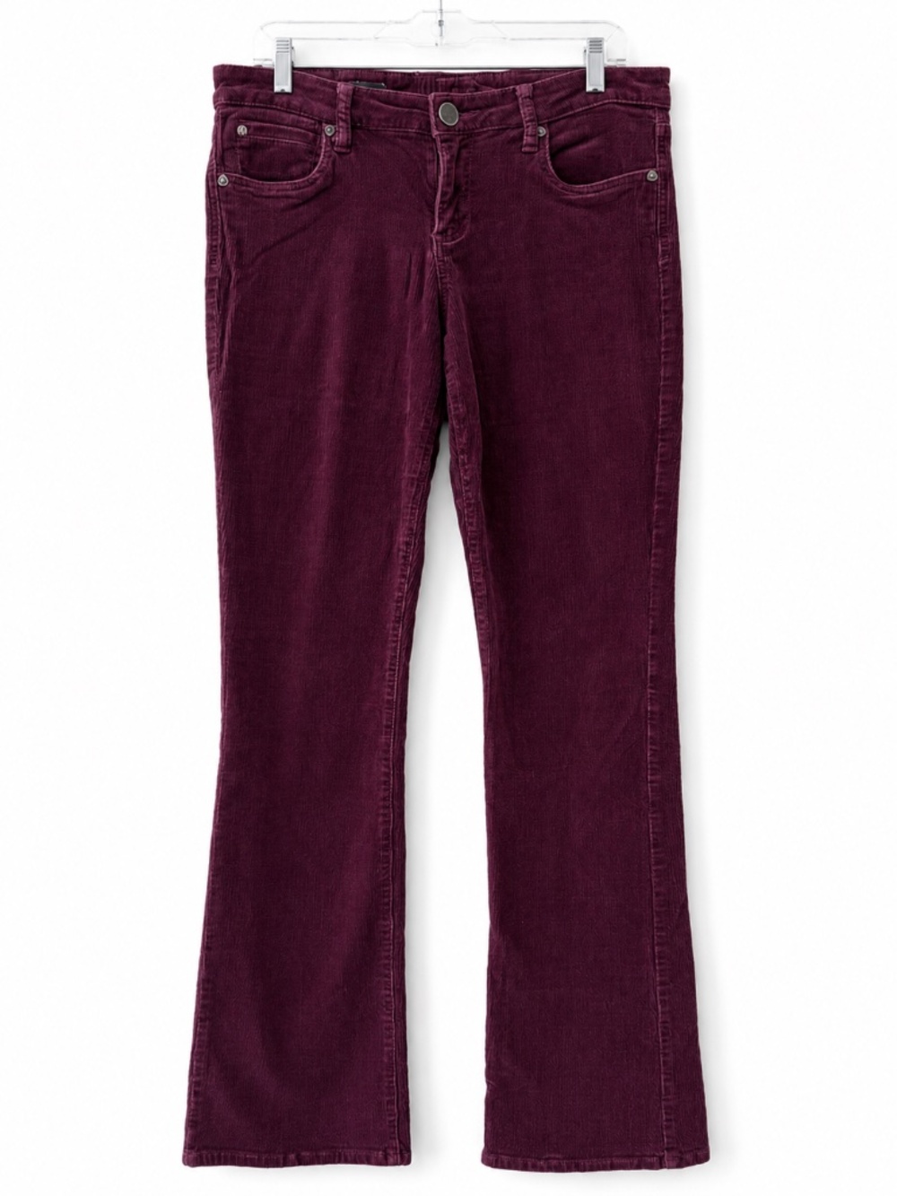 Kut From the Kloth 'Farrah Baby Bootcut' Fine Wale Corduroy Pants Jeans Burgundy